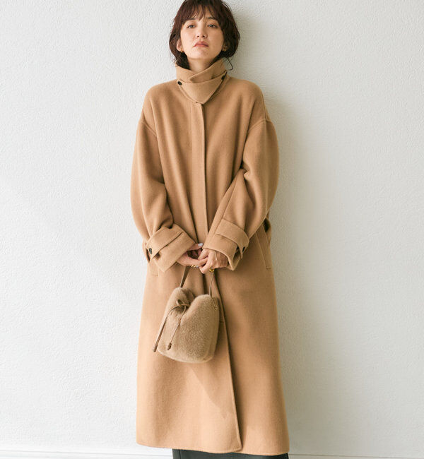  「【サッと羽織れる】ウールリバーステンカラーコート」|その他|