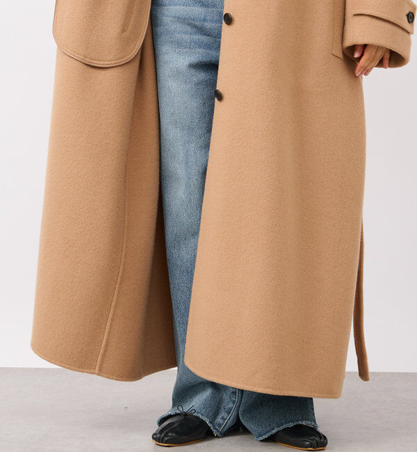  「【サッと羽織れる】ウールリバーステンカラーコート」|その他|