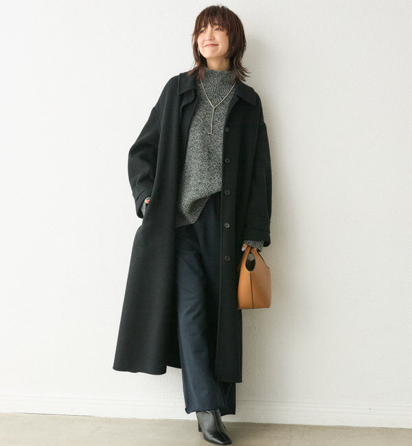  「【サッと羽織れる】ウールリバーステンカラーコート」|その他|