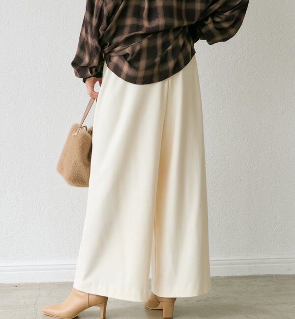  「【秋冬素材が登場！】両面起毛タックワイドスラックス」|チノ|