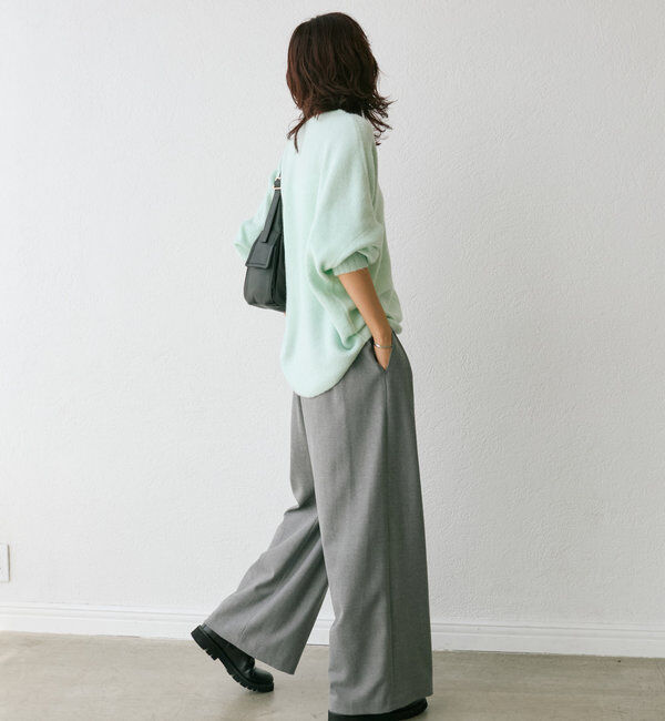  「【秋冬素材が登場！】両面起毛タックワイドスラックス」|チノ|