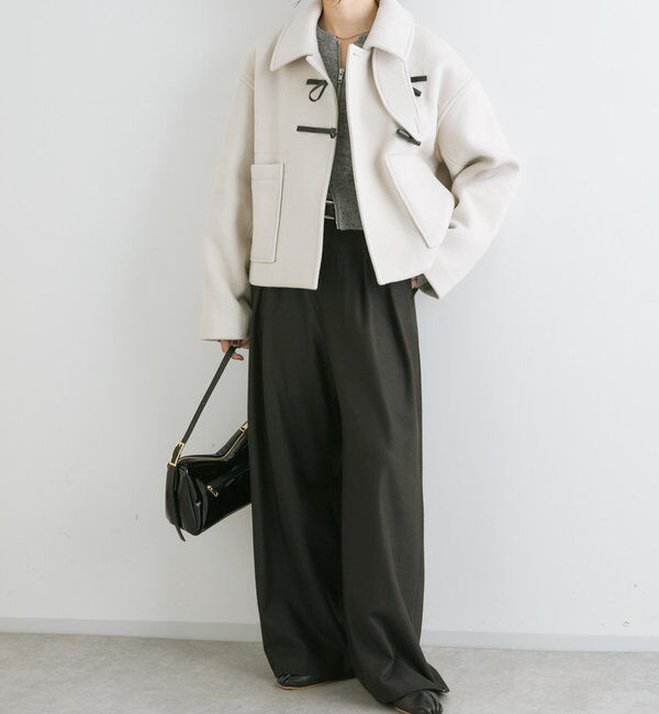  「【秋冬素材が登場！】両面起毛タックワイドスラックス」|チノ|