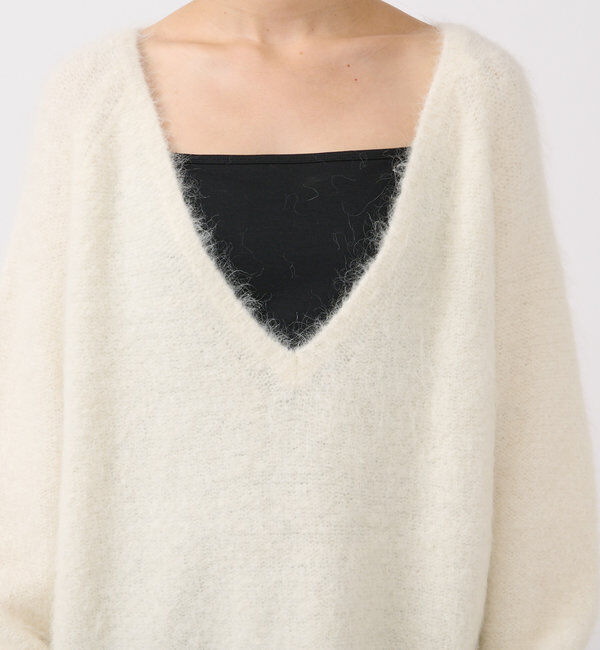  「【ルーズなオーバーサイズ】スーリーアルパカシャギーVネックニット」|ニット・セーター|