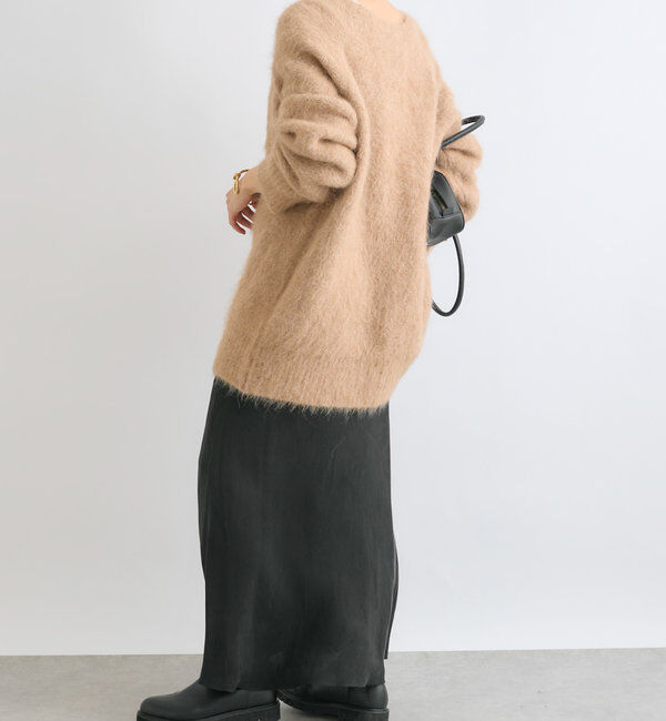  「【ルーズなオーバーサイズ】スーリーアルパカシャギーVネックニット」|ニット・セーター|