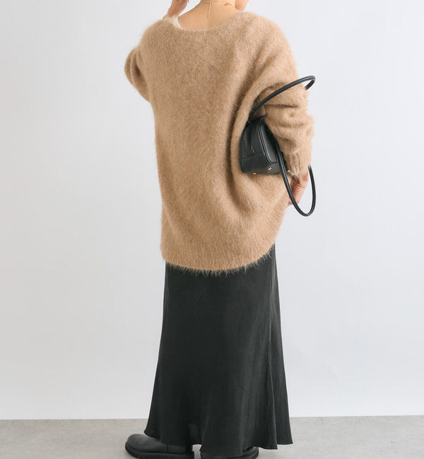  「【ルーズなオーバーサイズ】スーリーアルパカシャギーVネックニット」|ニット・セーター|