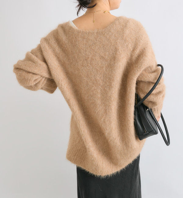  「【ルーズなオーバーサイズ】スーリーアルパカシャギーVネックニット」|ニット・セーター|