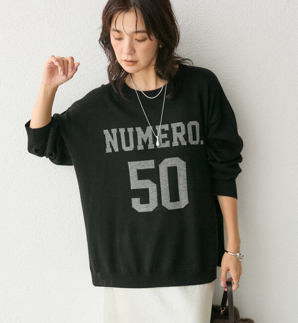  「【Yoshiiiiiiコラボカラー登場！】フットボールロゴニット」|ニット・セーター|ブラック