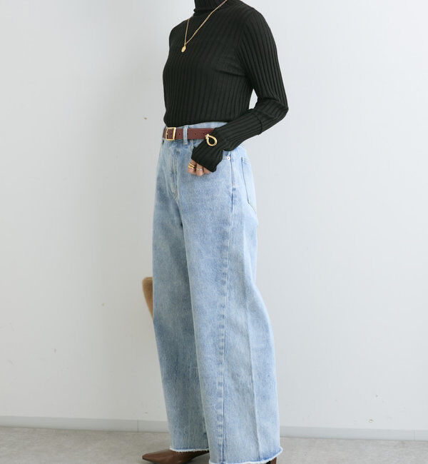  「【MONN.:.(モン)】neat wide DENIM」|デニム|