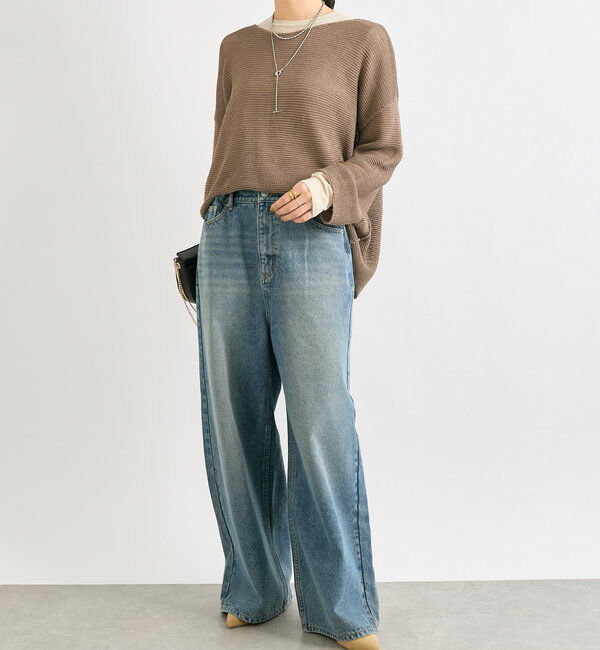  「【さらっと着やすい】ギマコットンボートネックニット」|ニット・セーター|