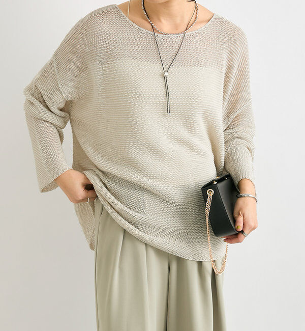  「【さらっと着やすい】ギマコットンボートネックニット」|ニット・セーター|