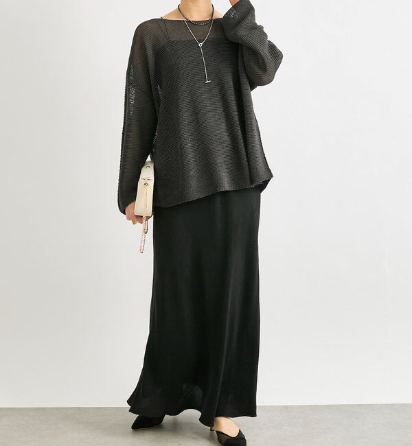  「【さらっと着やすい】ギマコットンボートネックニット」|ニット・セーター|