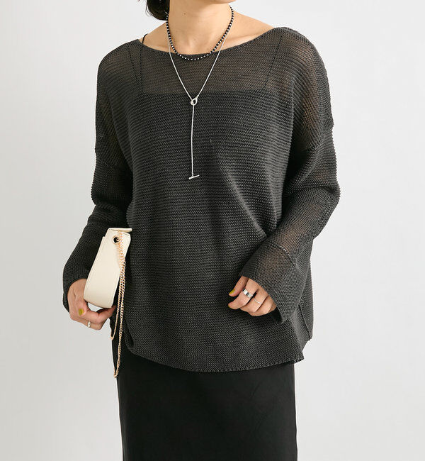  「【さらっと着やすい】ギマコットンボートネックニット」|ニット・セーター|