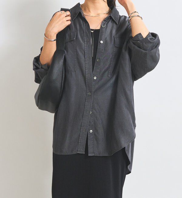  「【セットアップ可/真夏も快適！】ドレーピーデニムシャツ」|シャツ・ブラウス|