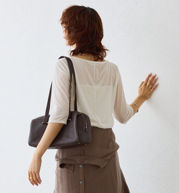  「【こなれ感抜群】シアーベロア5分袖Tee」|Tシャツ・カットソー|