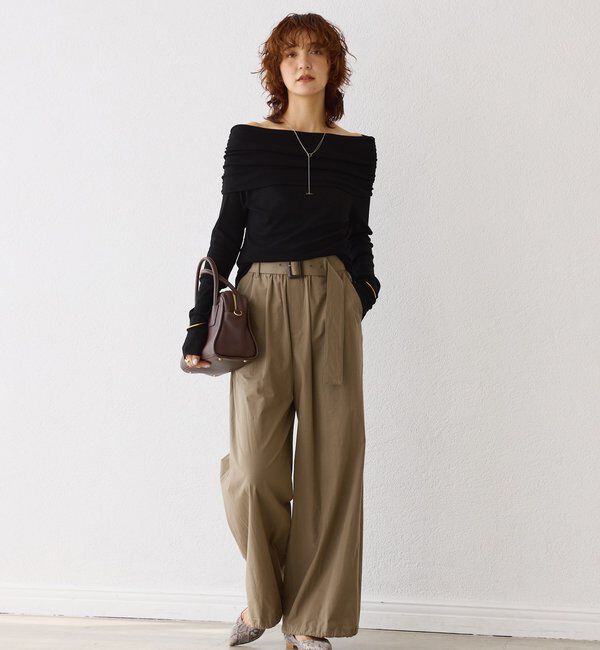  「【女性らしい抜け感】シアーテレコオフショルカットソー」|Tシャツ・カットソー|