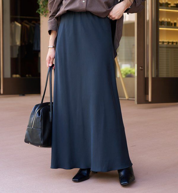  「【上品な揺れ感】キュプラ混バイアススカート」|スカート|
