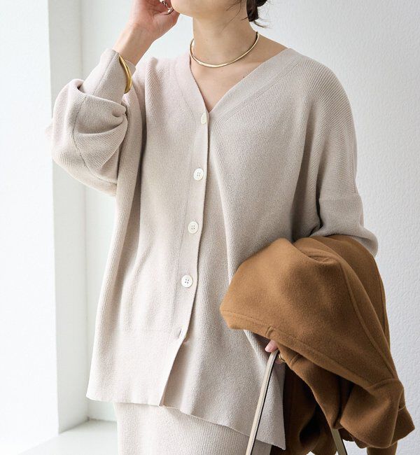  「予約【上品な輝き】ラメモール2WAYカーデ」|ニット・セーター|エクリュ
