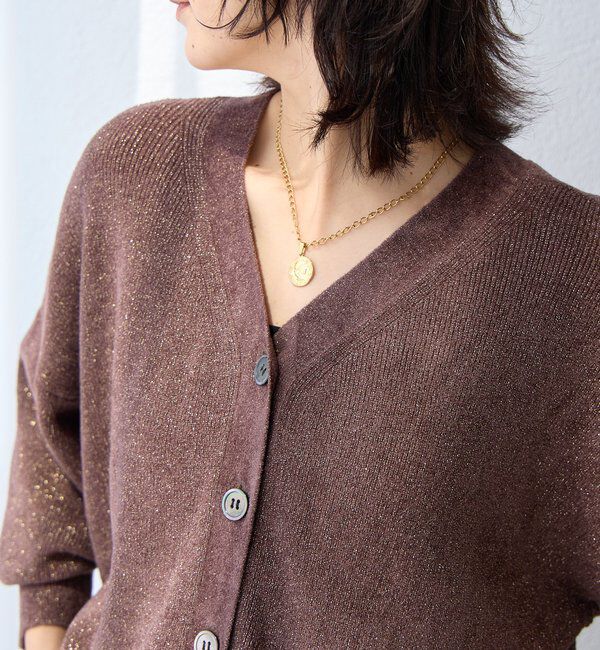  「予約【上品な輝き】ラメモール2WAYカーデ」|ニット・セーター|