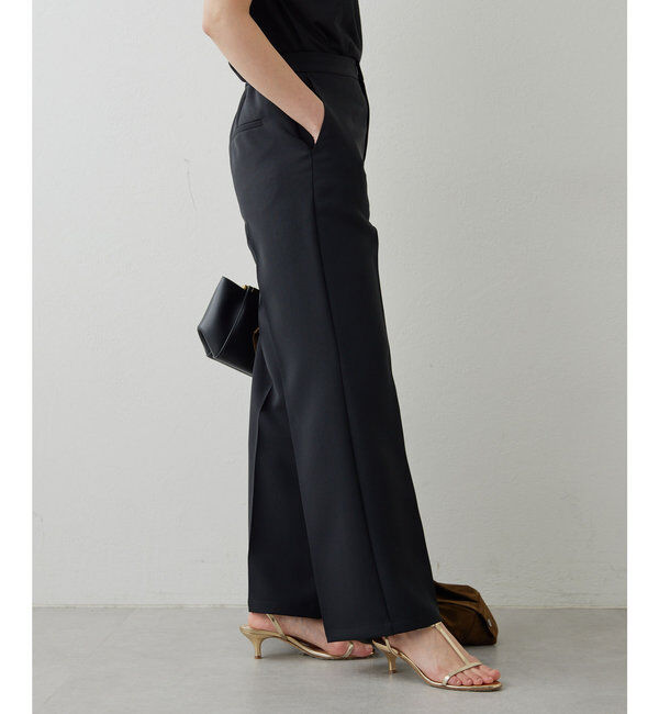  「【サイズ展開あり】ジャージーセミフレアパンツ」|スラックス|