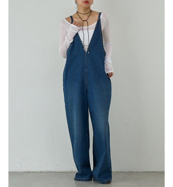  「【PEAS】デニムサロペット」|ワンピース|