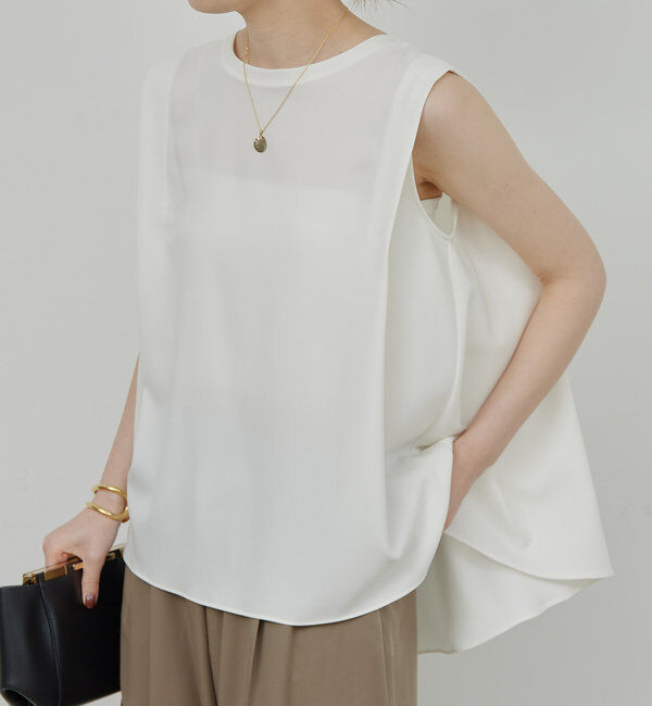 「【セットアップ対応】ジョーゼットバックスリットノースリーブ」|シャツ・ブラウス|