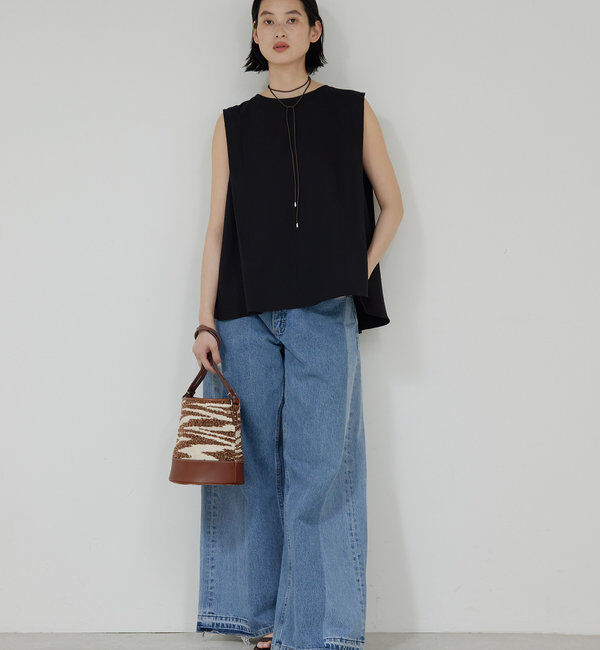  「【セットアップ対応】ジョーゼットバックスリットノースリーブ」|シャツ・ブラウス|