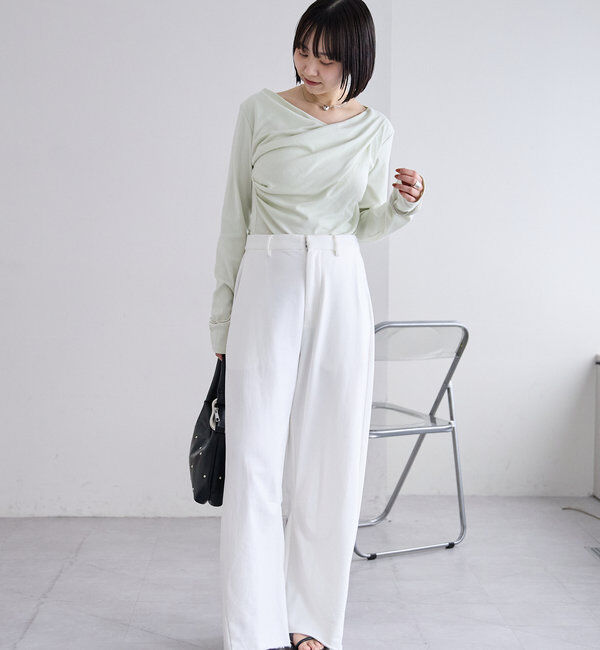  「【大人気シリーズ/8色展開】オフショルロングTシャツ※EC限定カラーあり」|Tシャツ・カットソー|