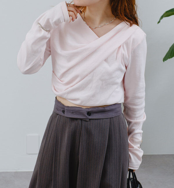  「【大人気シリーズ/8色展開】オフショルロングTシャツ※EC限定カラーあり」|Tシャツ・カットソー|