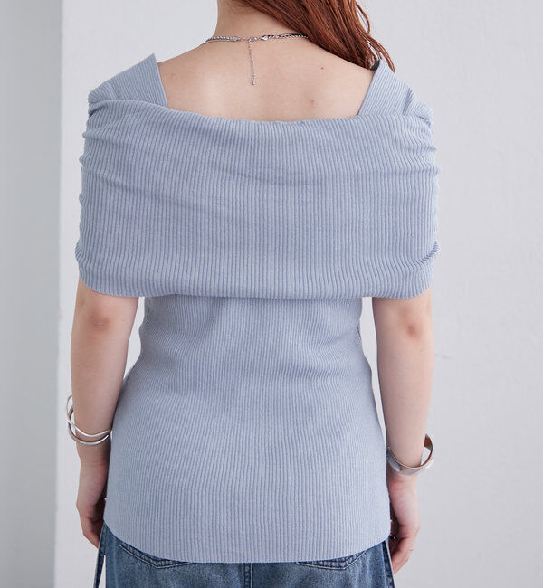  「オフショルデザイン半袖ニット」|ニット・セーター|