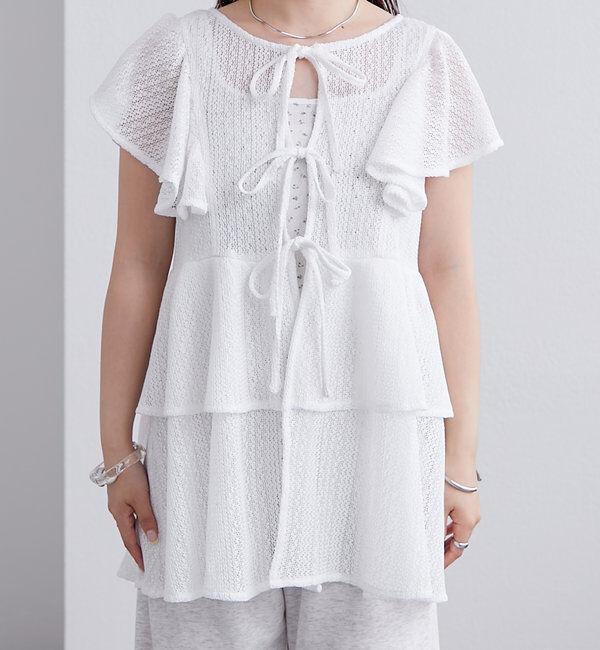  「ペプラムリボンチュニック」|シャツ・ブラウス|