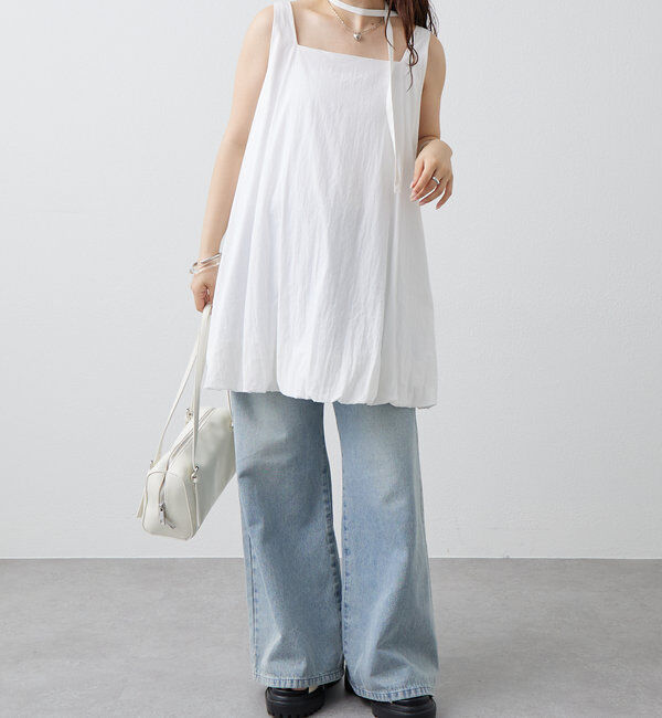  「【夏の着映えアイテム/2サイズ展開】バルーンミニジャンスカ」|ワンピース|