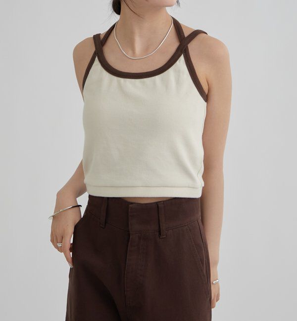  「カップ付き 配色キャミ」|キャミソール|