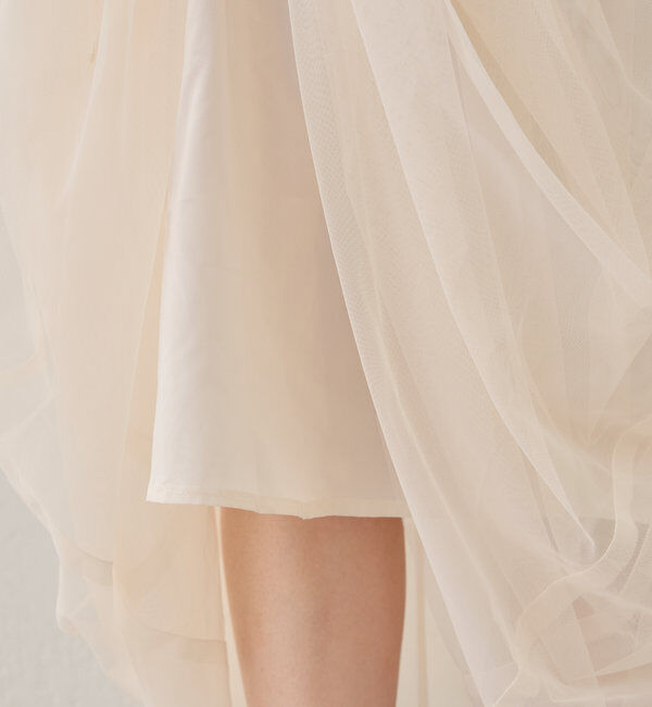  「【セットアイテム】オフショルニットセットチュールワンピース」|ワンピース|