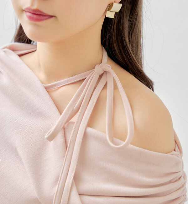  「袖フリルクロスワンショルトップス」|Tシャツ・カットソー|