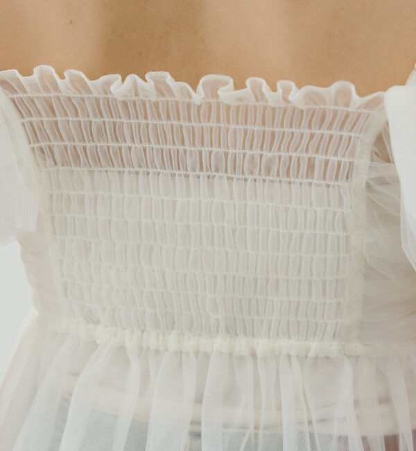  「フリルデザインチュールブラウス」|シャツ・ブラウス|