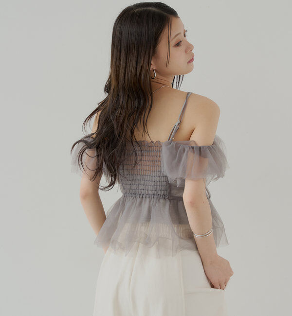  「フリルデザインチュールブラウス」|シャツ・ブラウス|