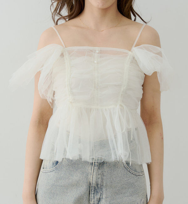  「フリルデザインチュールブラウス」|シャツ・ブラウス|