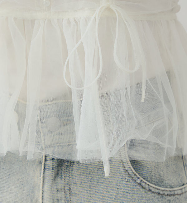  「フリルデザインチュールブラウス」|シャツ・ブラウス|