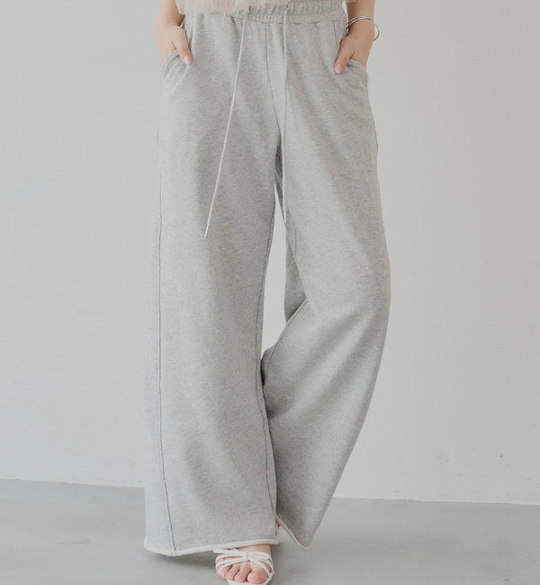  「ルーズワイドスウェットパンツ」|チノ|グレー