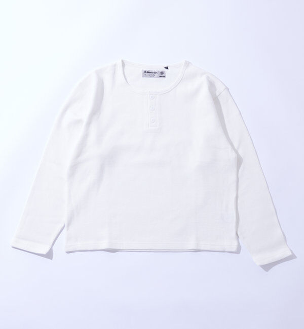  「2サイズ【Sourcream/サワークリーム】ワッフルヘンリーネックロンTEE」|Tシャツ・カットソー|