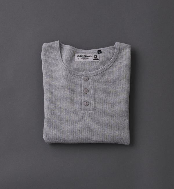  「2サイズ【Sourcream/サワークリーム】ワッフルヘンリーネックロンTEE」|Tシャツ・カットソー|