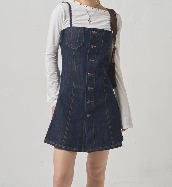  「ビスチェキャミワンピ」|ワンピース|ネイビー