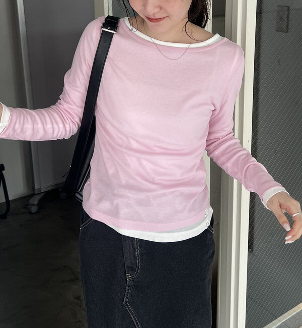  「ボートネックシアーロンT」|Tシャツ・カットソー|