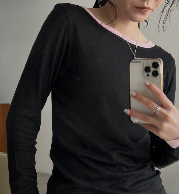  「ボートネックシアーロンT」|Tシャツ・カットソー|