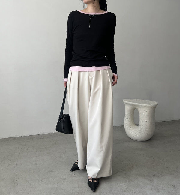  「ボートネックシアーロンT」|Tシャツ・カットソー|