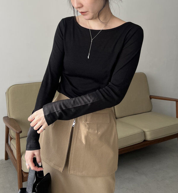  「ボートネックシアーロンT」|Tシャツ・カットソー|