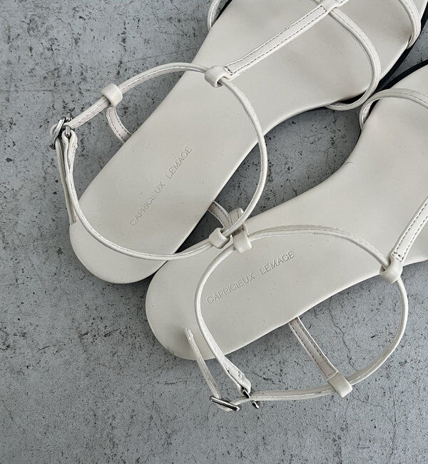  「Tストラップフラットサンダル」|サンダル|