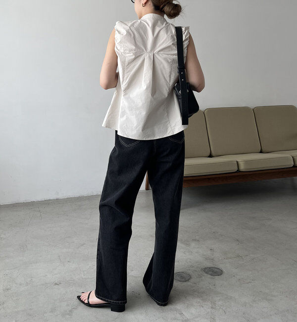  「【着映えトップス】ホックデザインノースリシャツ」|シャツ・ブラウス|