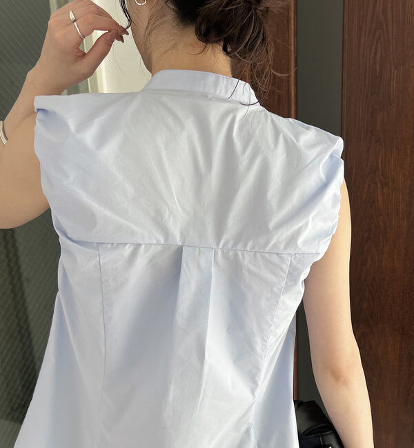  「【着映えトップス】ホックデザインノースリシャツ」|シャツ・ブラウス|