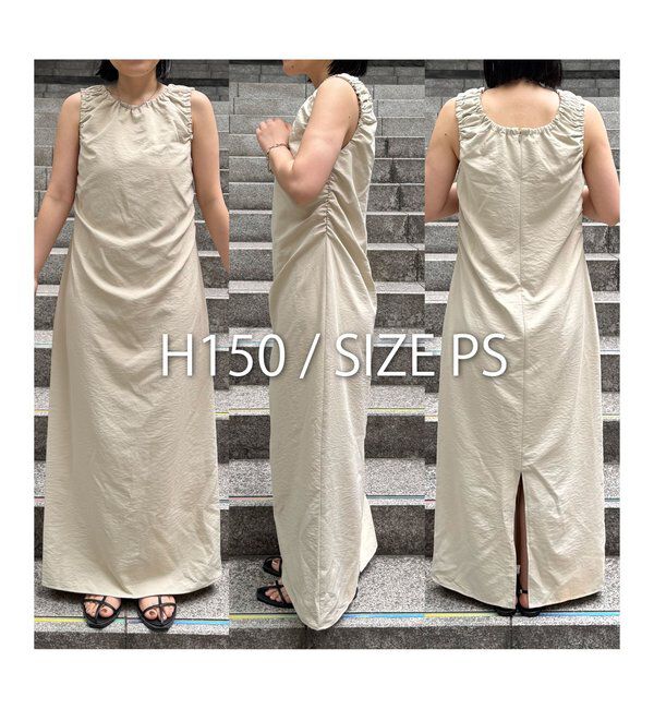  「【低身長サイズあり】ギャザードレープワンピース」|ワンピース|